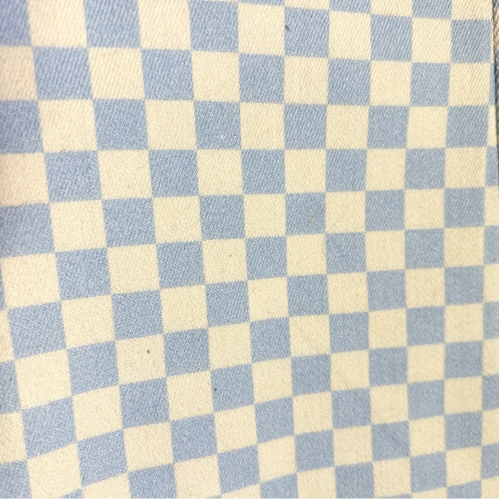 Girls Old Navy Light Blue and White Checkered Pants, rockstar jeggings - Picture 7 of 7
